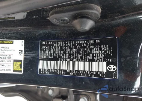 2021 Toyota Corolla Le from USA, damaged, VIN 5YFEPMAEXMP234404